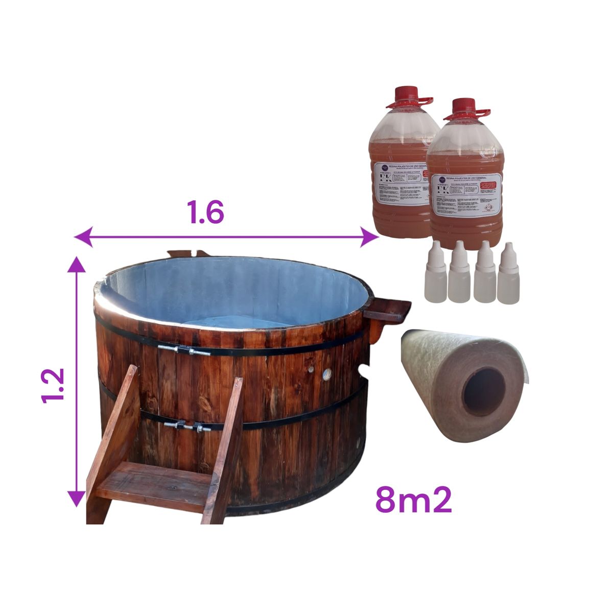 GENERICO - Kit tinajas calientes 8m2