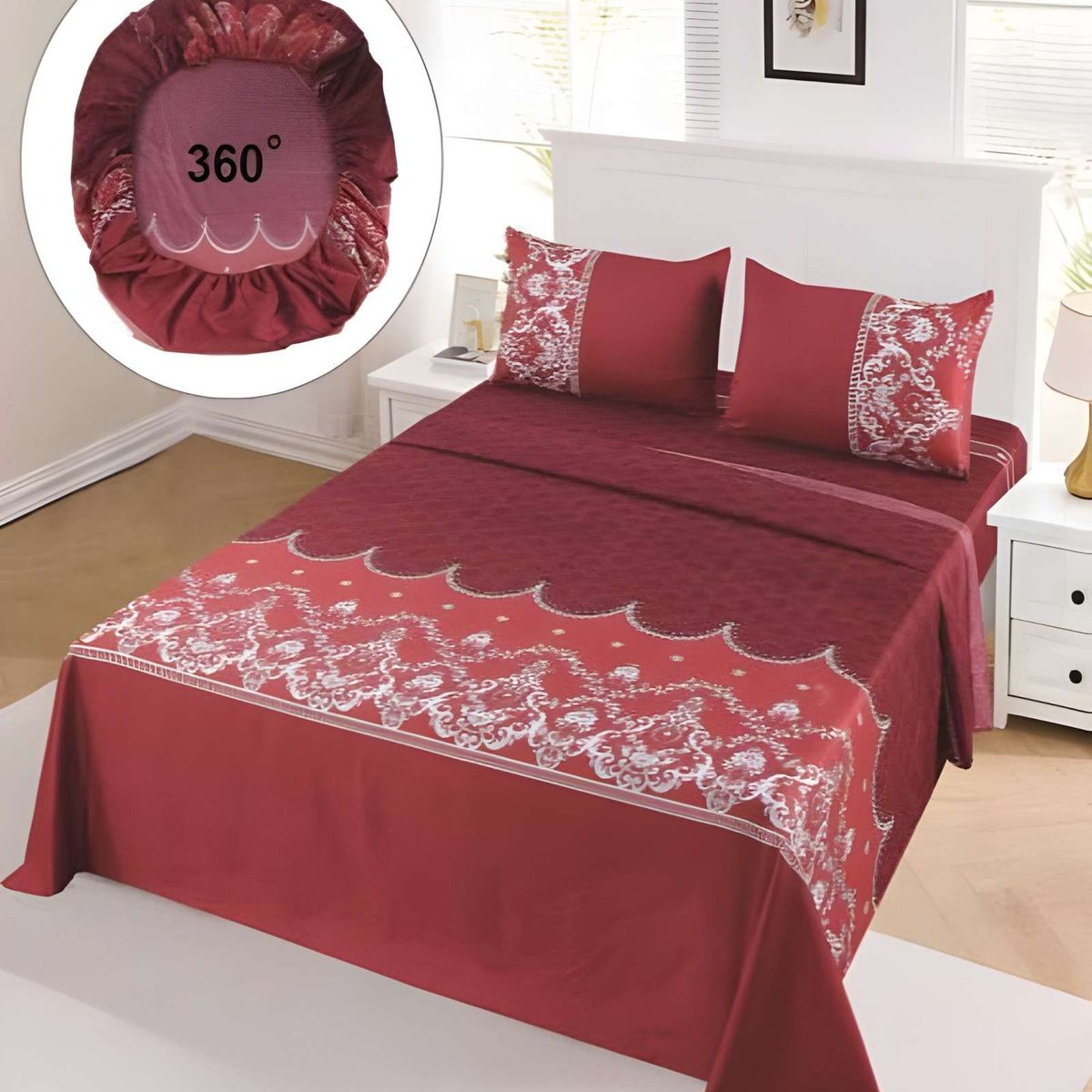 GENERICO - SET DE SABANAS CASA SOL KING BURDEO