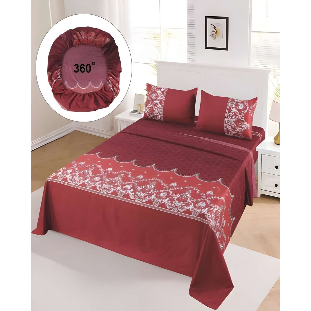 GENERICO - SET DE SABANAS CASA SOL KING BURDEO