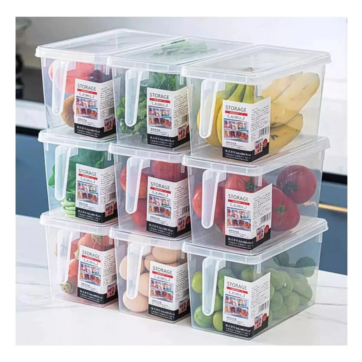GENERICO - 4 Caja Organizadora Para Refrigerador Cocina Tranparente Liso
