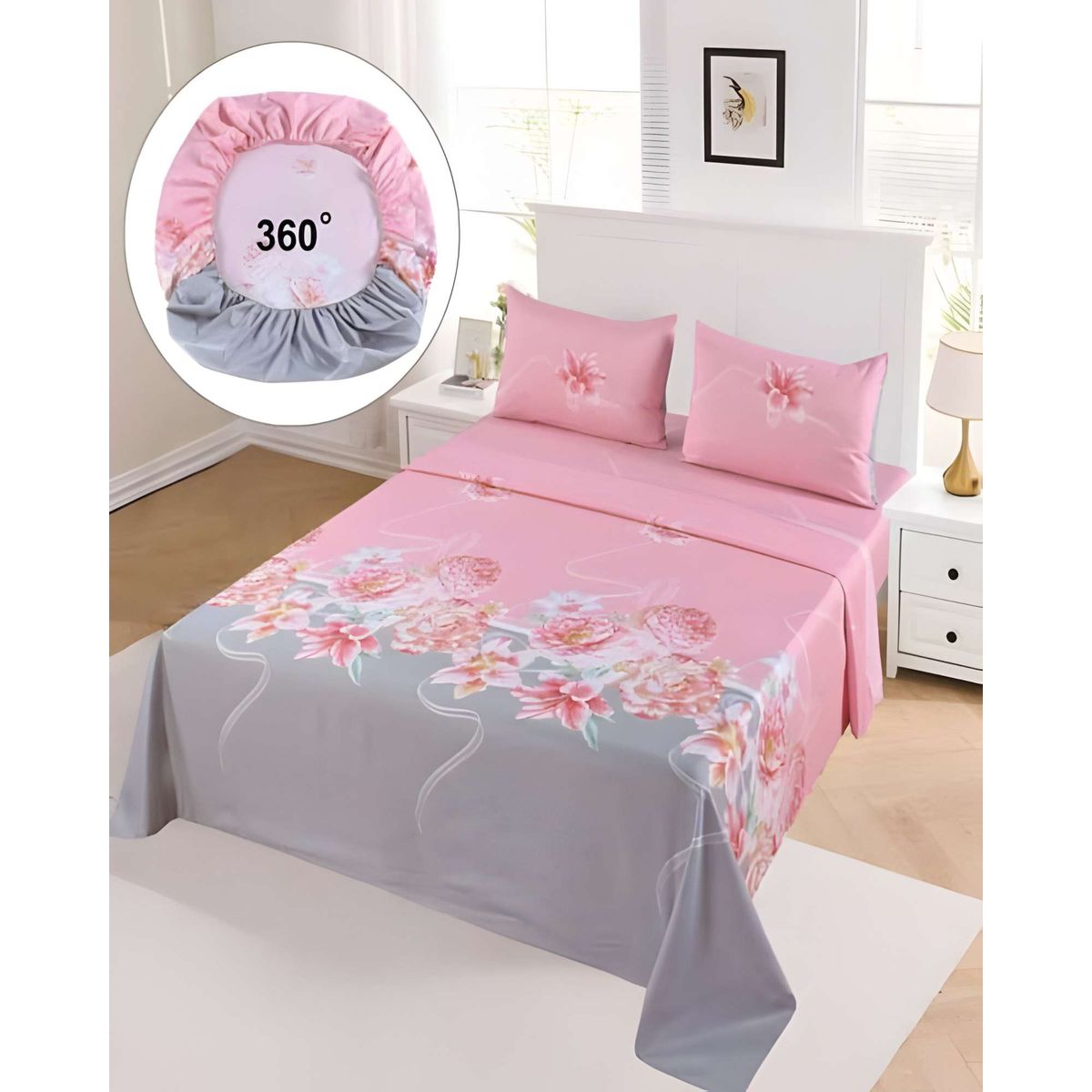 GENERICO - SET DE SABANAS 15 PLAZA ROSADO