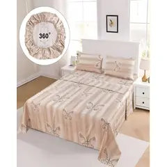 GENERICO - SET DE SABANAS SUPER KING BEIGE