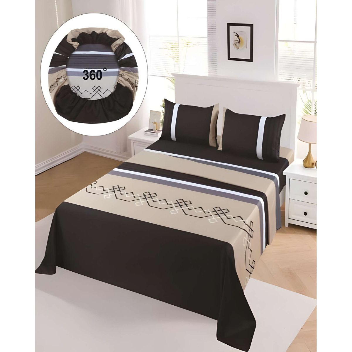GENERICO - SET DE SABANAS 1 PLAZA NEGRO3