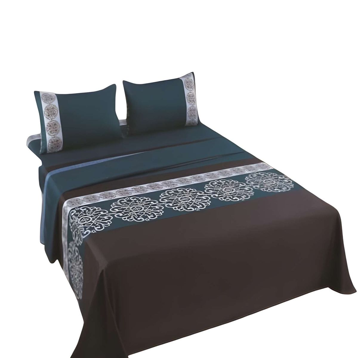 GENERICO - SET DE SABANAS KING VERDE OSCURO