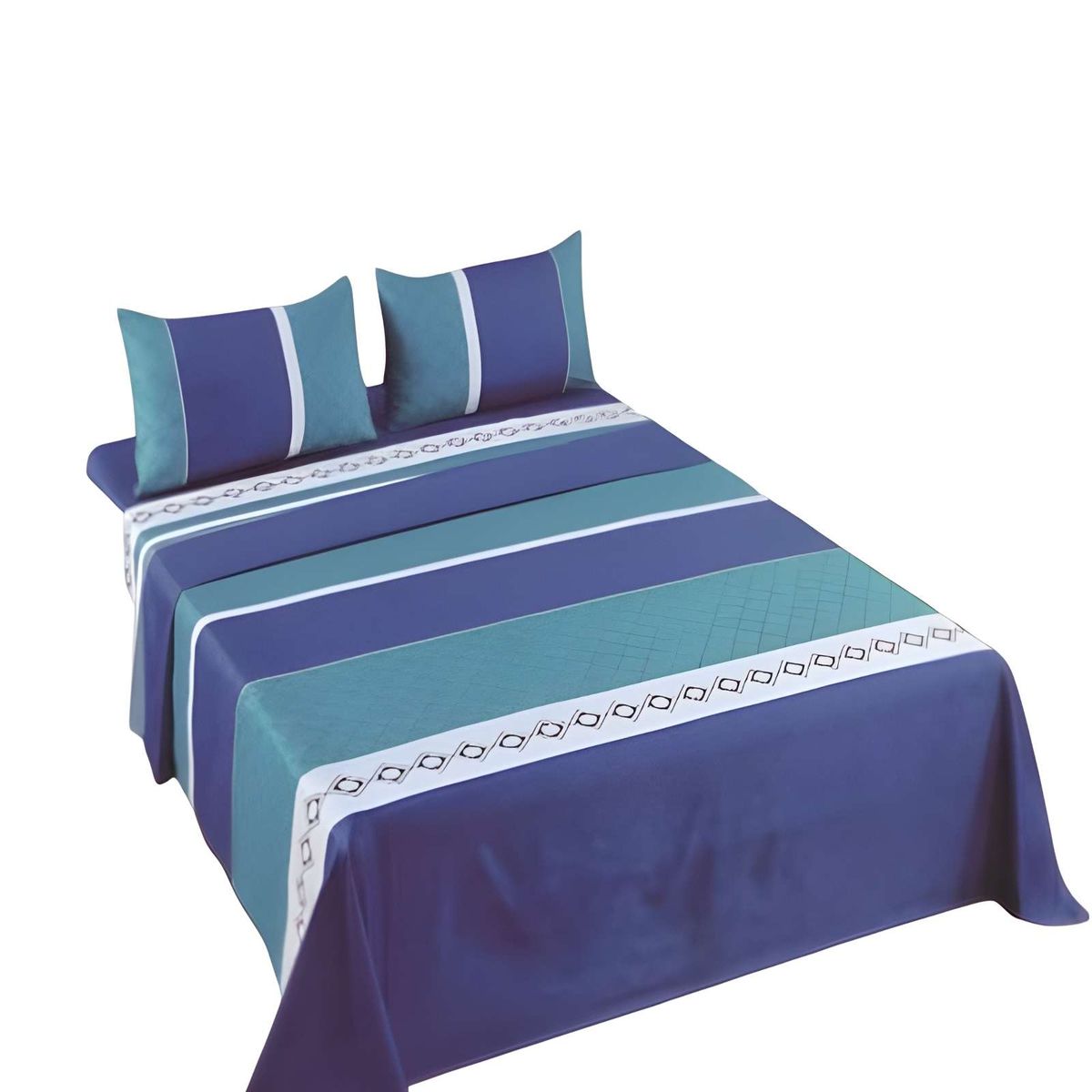 GENERICO - SET DE SABANAS SUPER KING AZUL