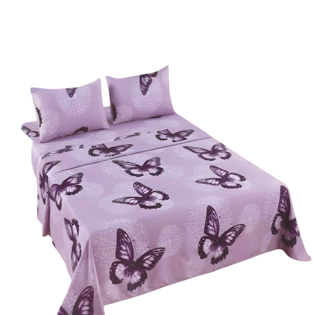 GENERICO - SET DE SABANAS SUPER KING LILA