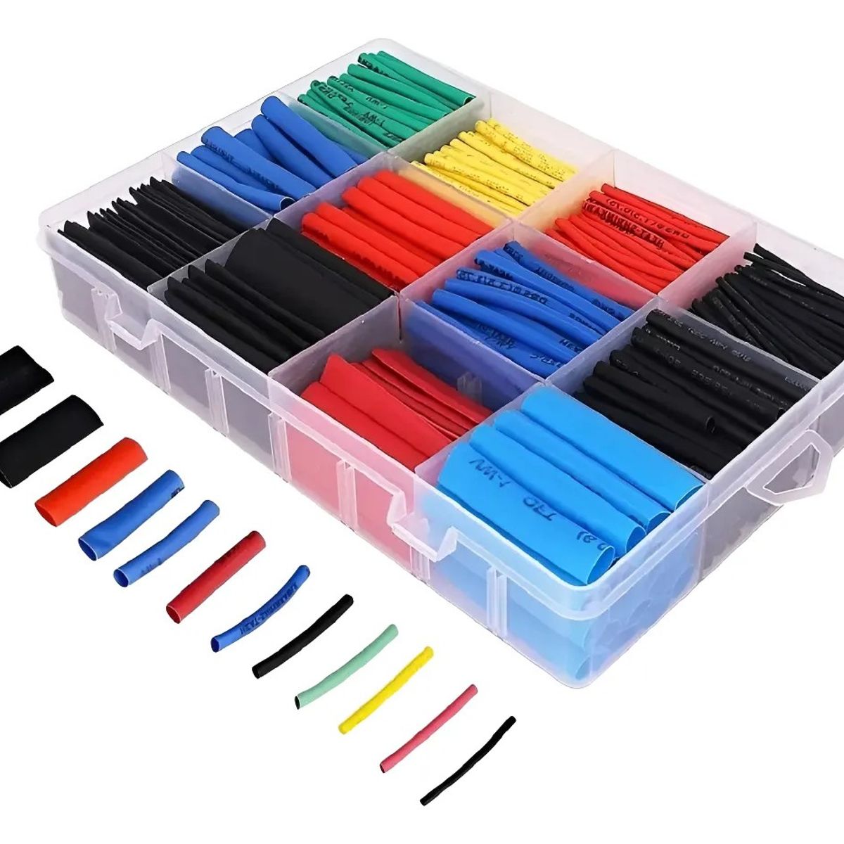 GENERICO - Kit Tubos Termoretractil Colores Mixtos 530 Piezas