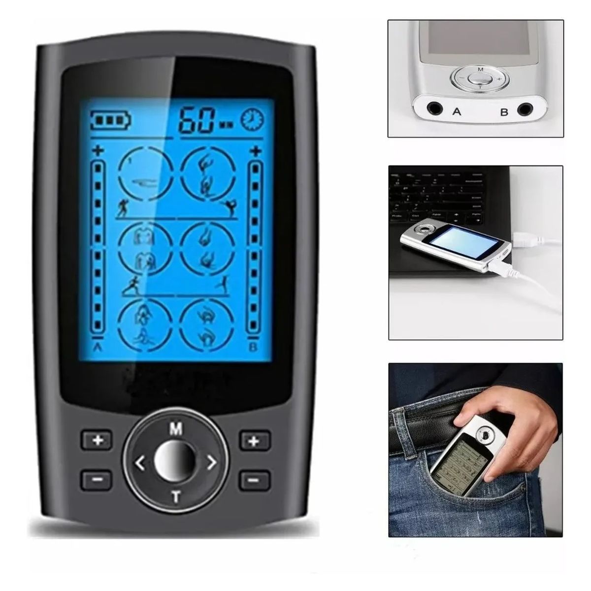 GENERICO - Unidad Tens Ems 24 Modos Estimulador Muscular Masajeador