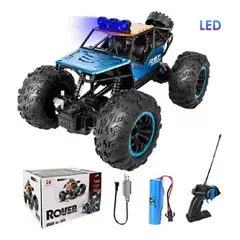 GENERICO - Auto Carro A Control Remoto Recargable 4x4 Con Led 18kmh Azul