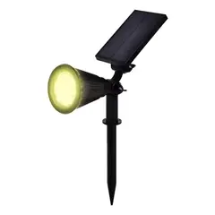 GENERICO - Foco Estaca Solar Jardin Led Impermeable Luz Calida Negro