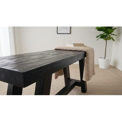 Imagen 2 del producto Banqueta de madera Negra 100 cm