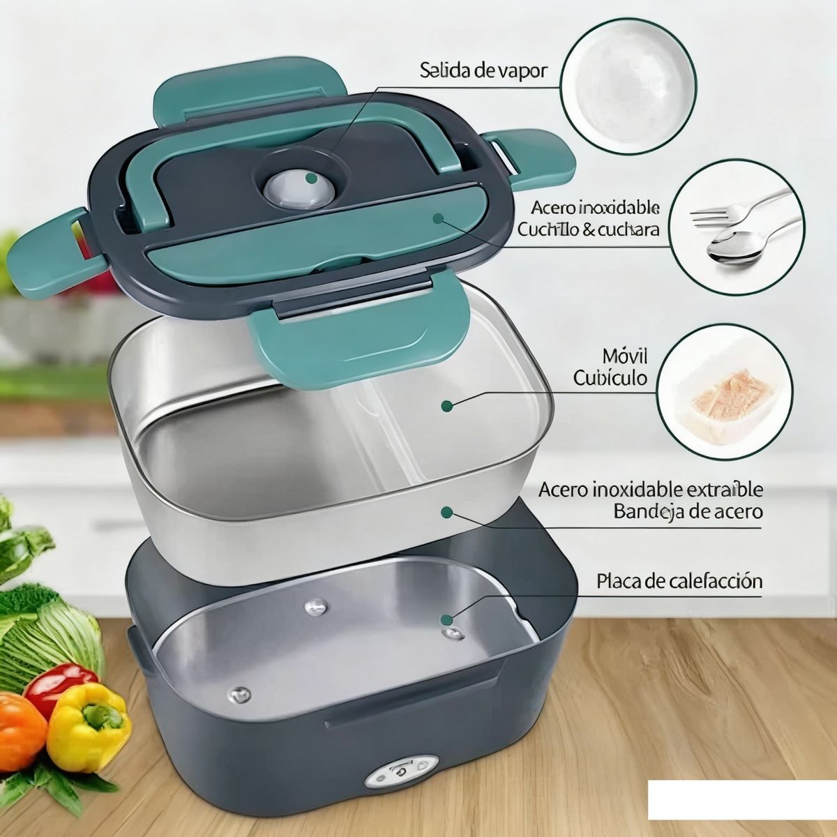 U BUY - Loncheras Eléctricas Portátil Fiambrera Calentadora Comida