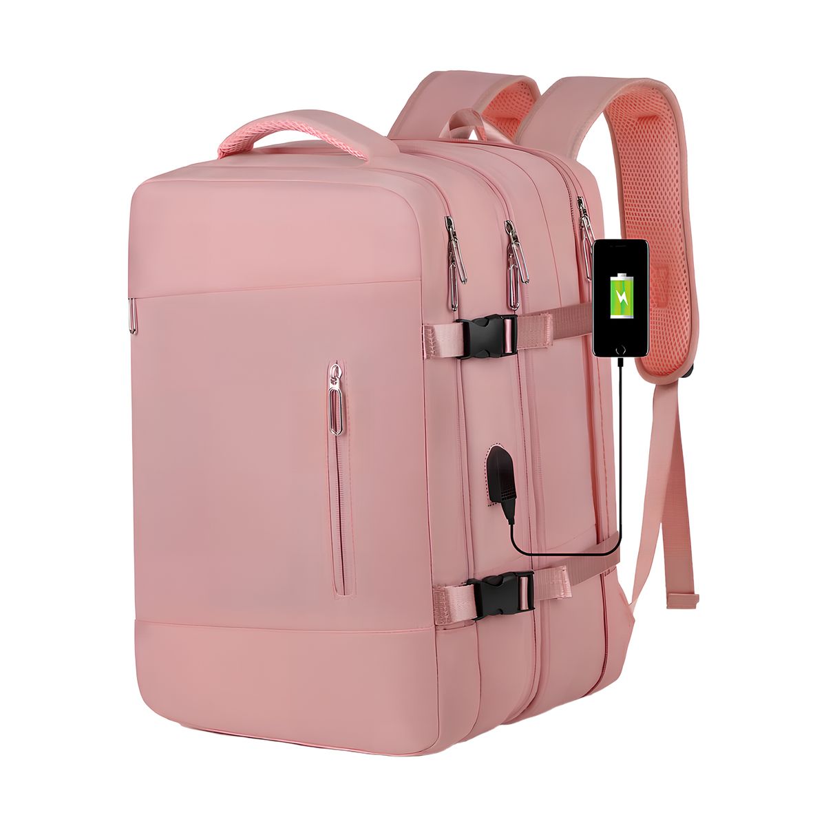 VIDITA - Mochila de Viaje Impermeable 32L con Puerto USB y Compartimento para Notebook 16”