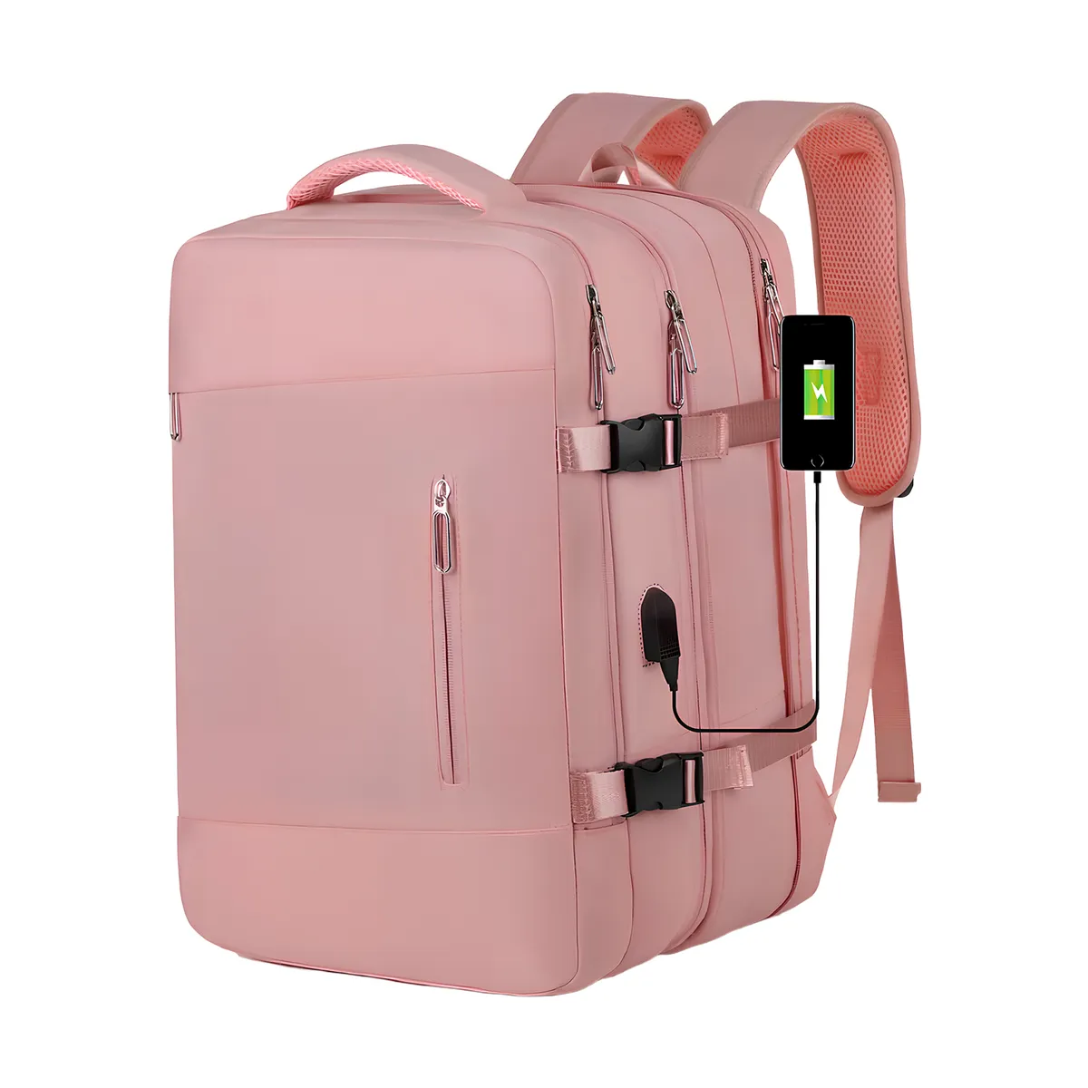 VIDITA - Mochila de Viaje Impermeable 32L con Puerto USB y Compartimento para Notebook 16”