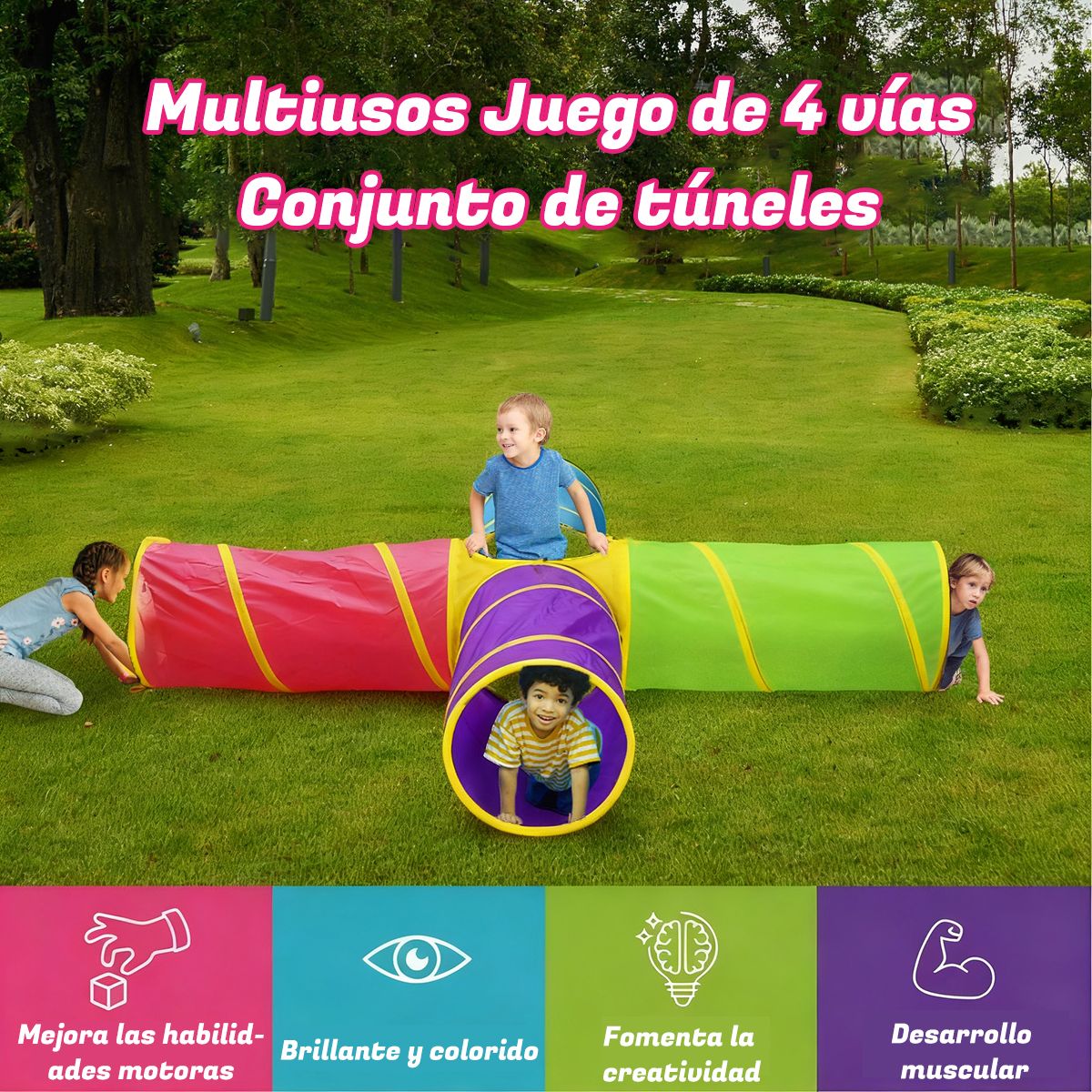 GENERICO - Plegable Túnel De Juego De 4 Vías Regalo Para Niños Y Mascota