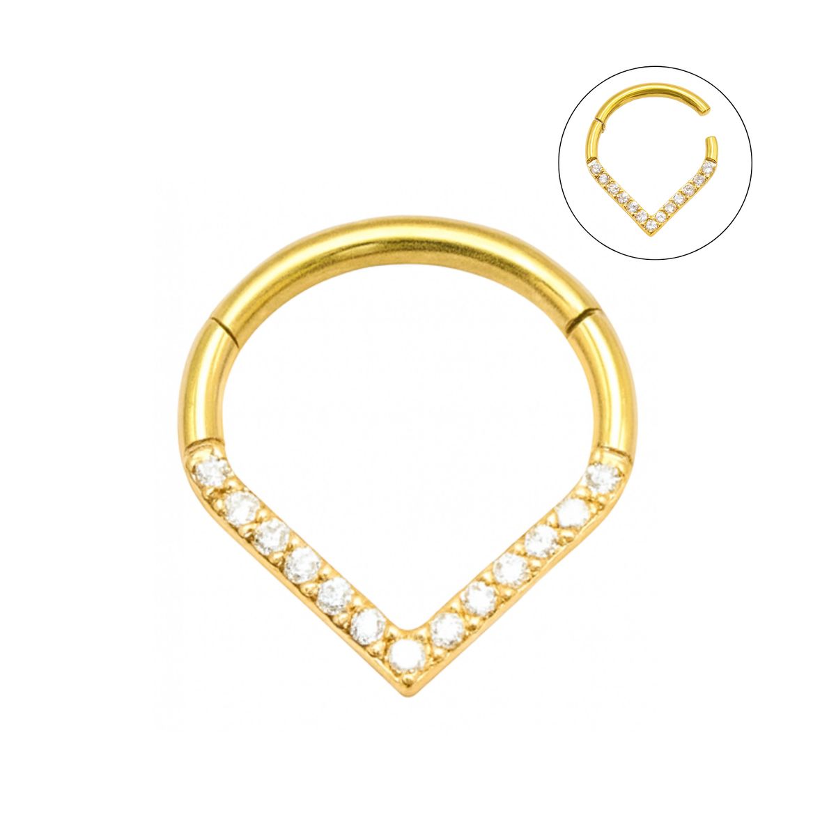 ELBAULDEJUMA - Piercing septum daith lagrima 8mm titanio ASTM F 136 chapado en oro