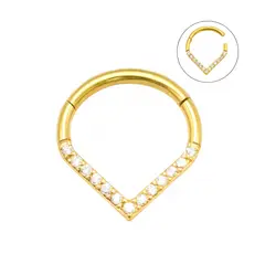 ELBAULDEJUMA - Piercing septum daith lagrima 8mm titanio ASTM F 136 chapado en oro
