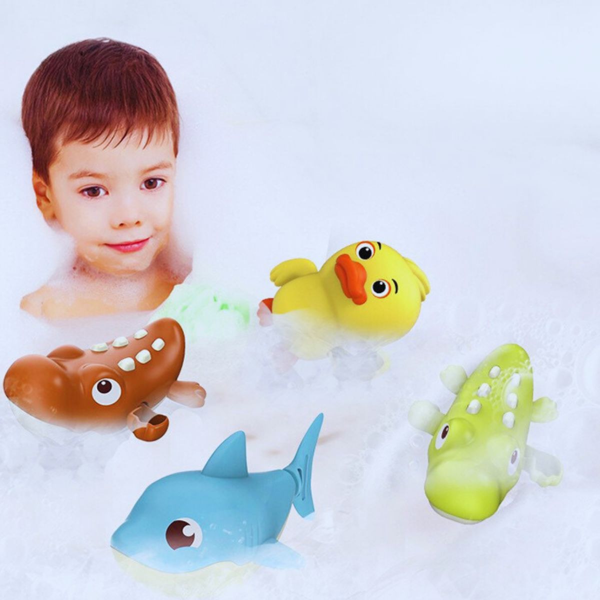 GENERICO - Juguete de Baño Pato Nadador a Cuerda para Bebé