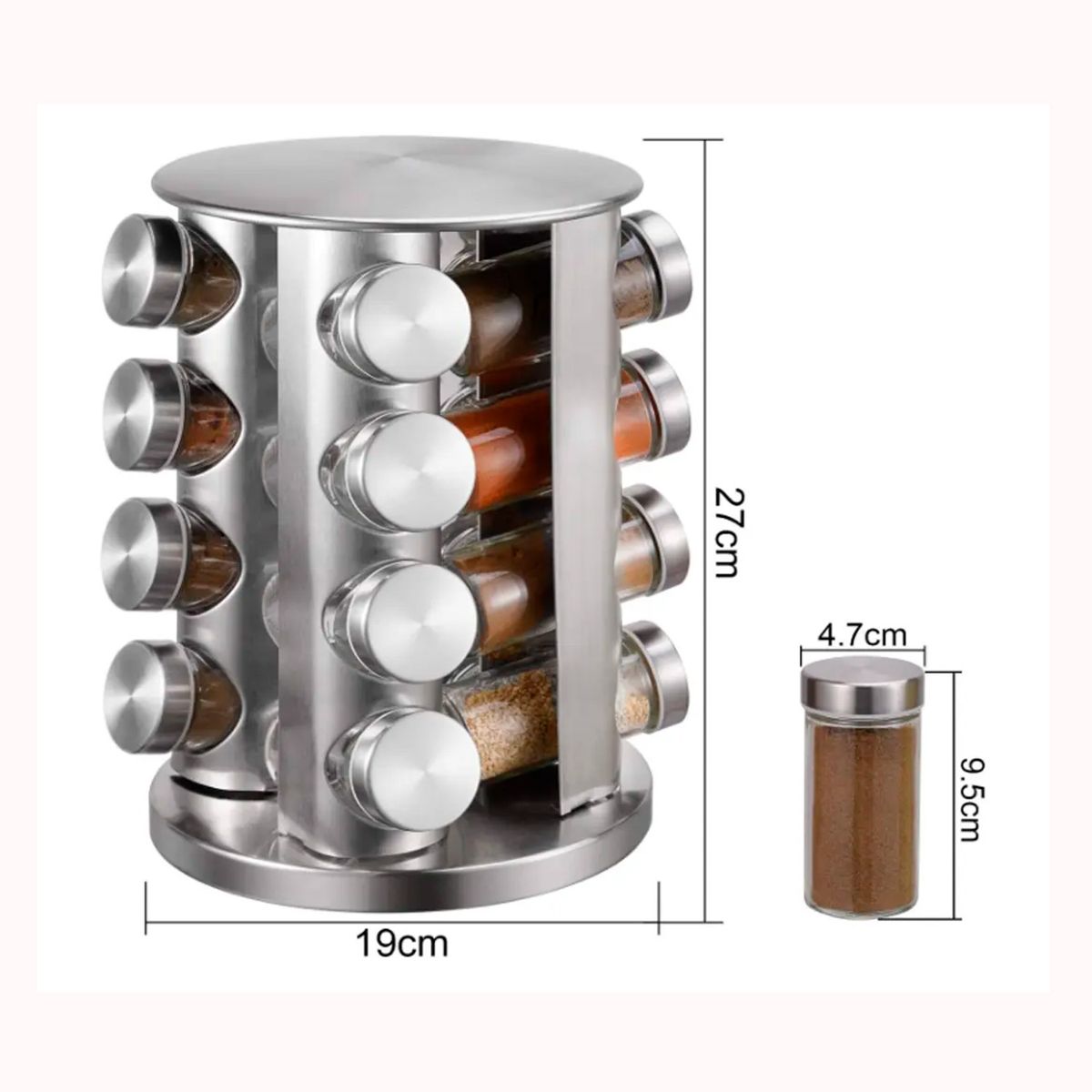 GENERICO - Set giratorio de cocina para condimentos y especias 16 Pcs