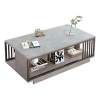 Mesa De Centro Para Living Con 2 Niveles 100x50x40 Gris