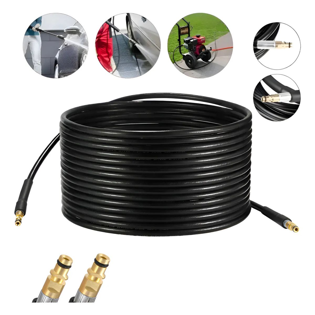 KUANGYE - Manguera De Lavado A Presión Para Karcher K2 K3 K4 K5 K6 K7, 15 M Negro