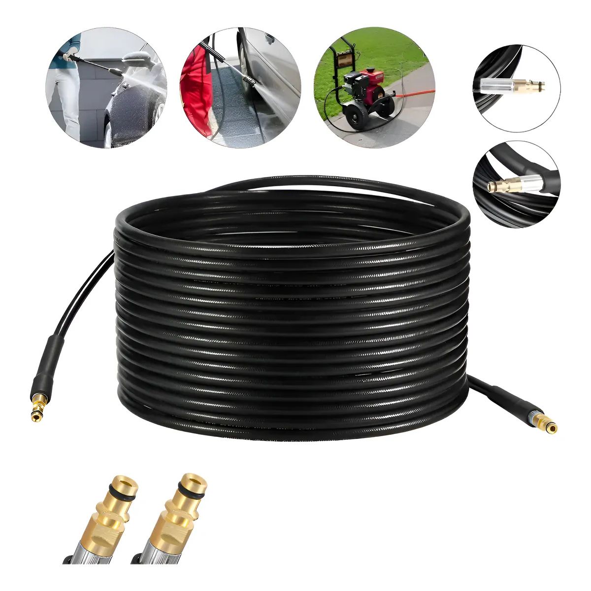 KUANGYE - Manguera De Lavado A Presión Para Karcher K2 K3 K4 K5 K6 K7, 15 M Negro