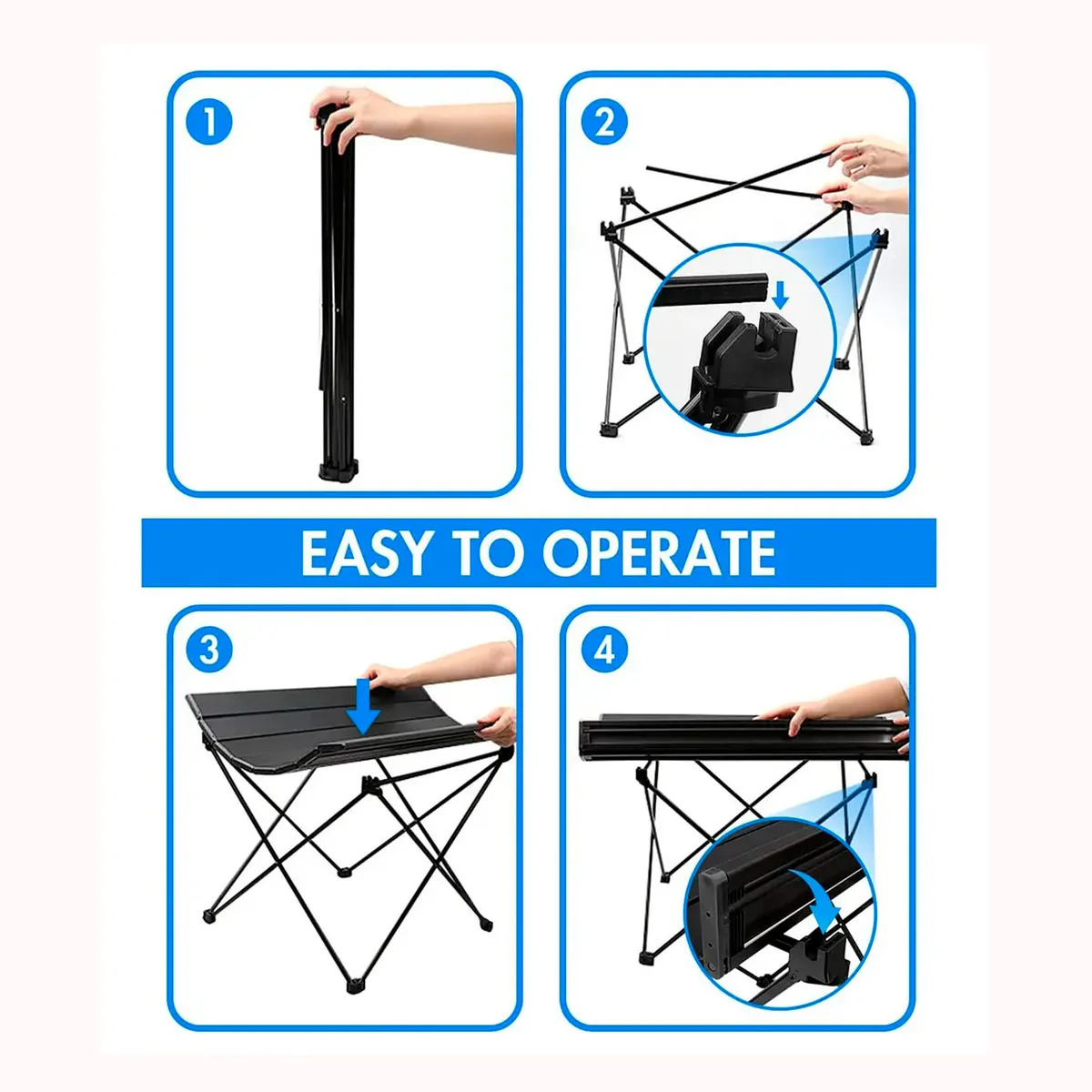 GENERICO - Mesa plegable para camping paseos y eventos con bolso portatil