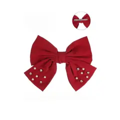 GENERICO - Pinza Lazo Grande Con Perlas Rojo