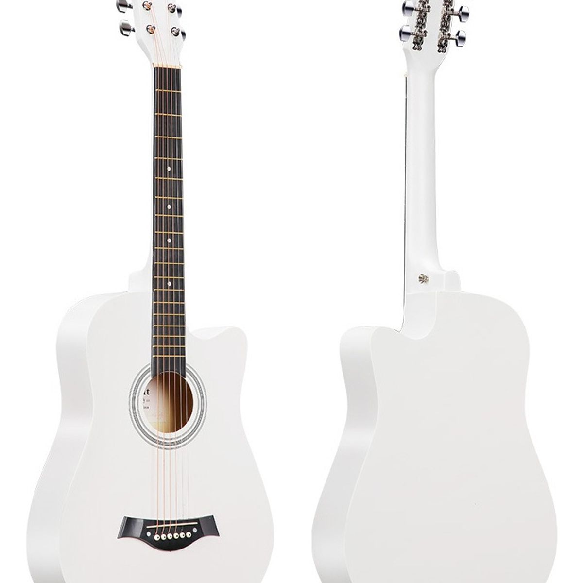 U BUY - Guitarra Acústica Color Blanco De 38 Pulgadas + Accesorios