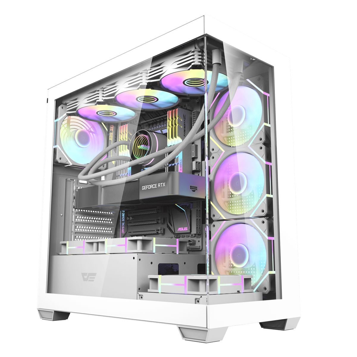 GENERICO - Gabinete Gamer DarkFlash DS900 ATX Vidrio Templado - Blanco