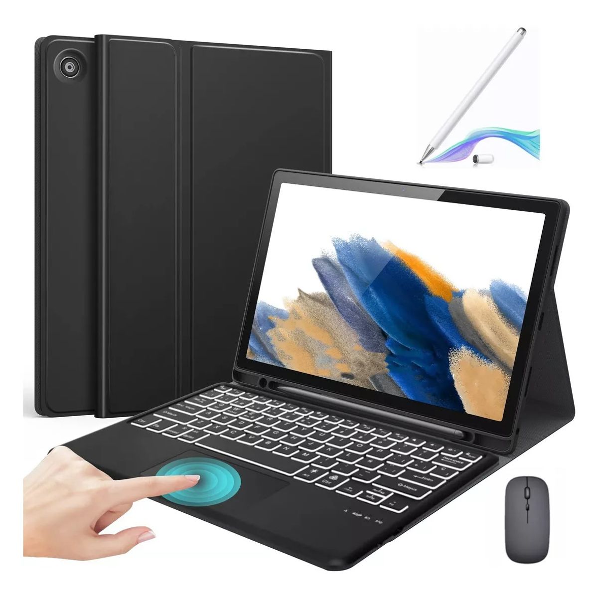 TNAKIEX - Funda Teclado Táctil +lápiz+mouse Para Galaxy Tab A9 Plus