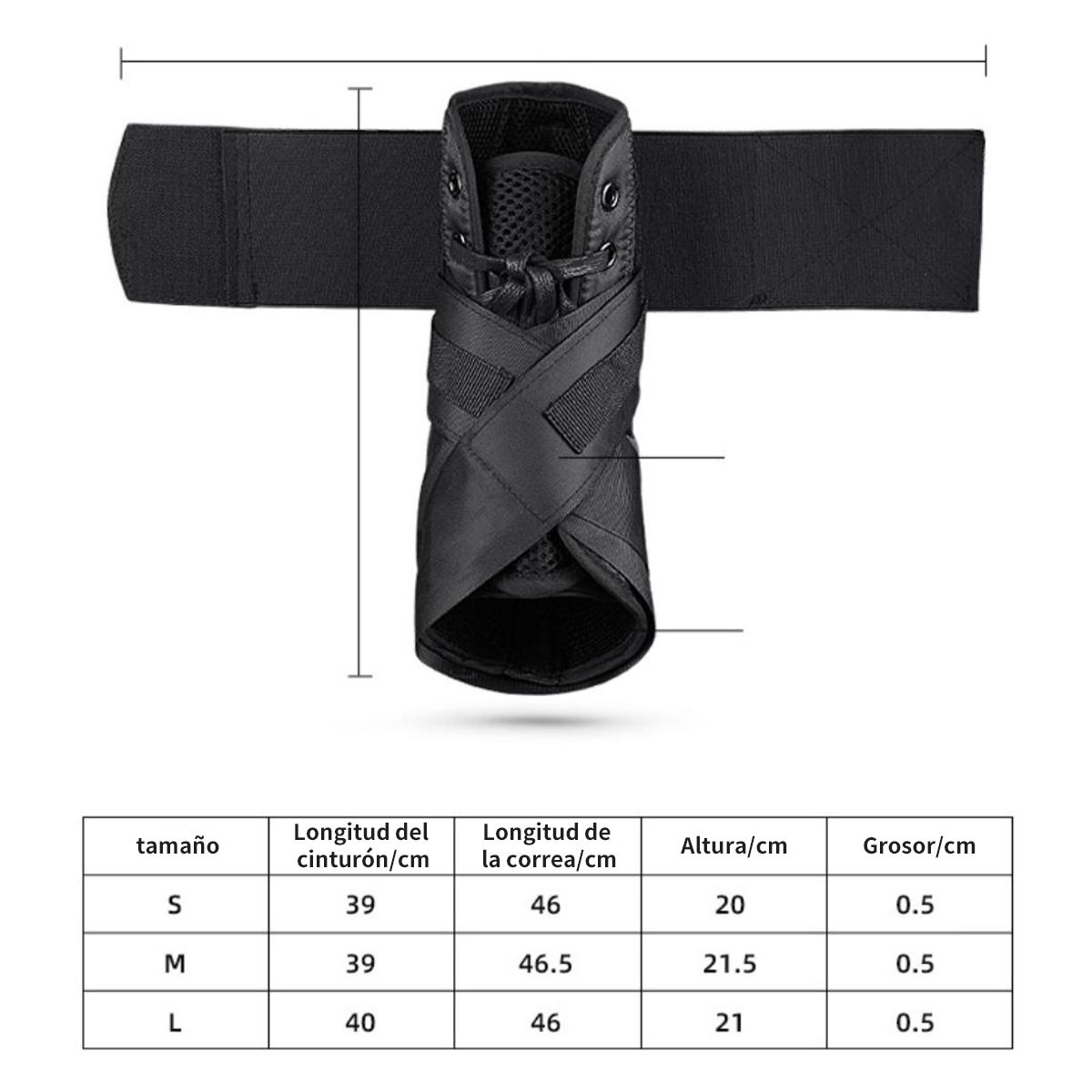 ATURE - Banda De Tobillo Ajustable Con Soporte Y Fijación M