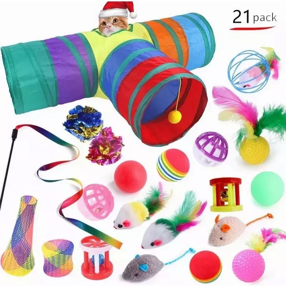 GENERICO - 21 Piezas De Juguetes Para Gatos Mascotas Túnel Para Gatos