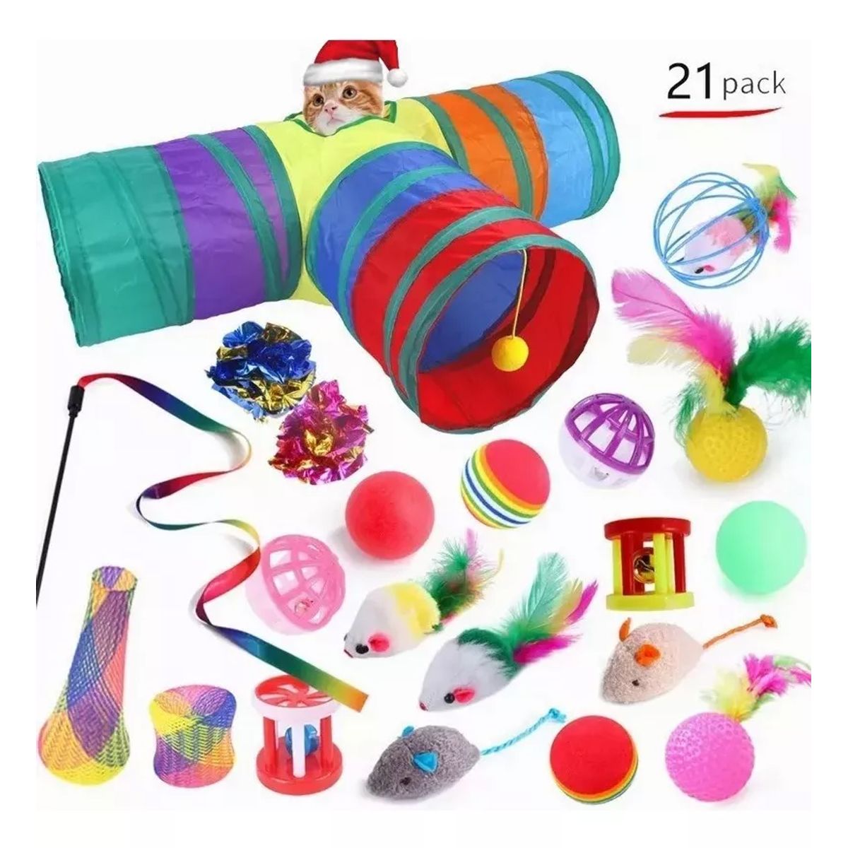 GENERICO - 21 Piezas De Juguetes Para Gatos Mascotas Túnel Para Gatos
