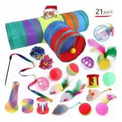 GENERICO - 21 Piezas De Juguetes Para Gatos Mascotas Túnel Para Gatos