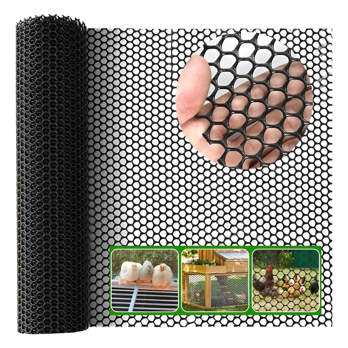 KUANGYE - Malla Alambre Seguridad Valla Plástico P Balcón Pollo 31cm X 100 Metros