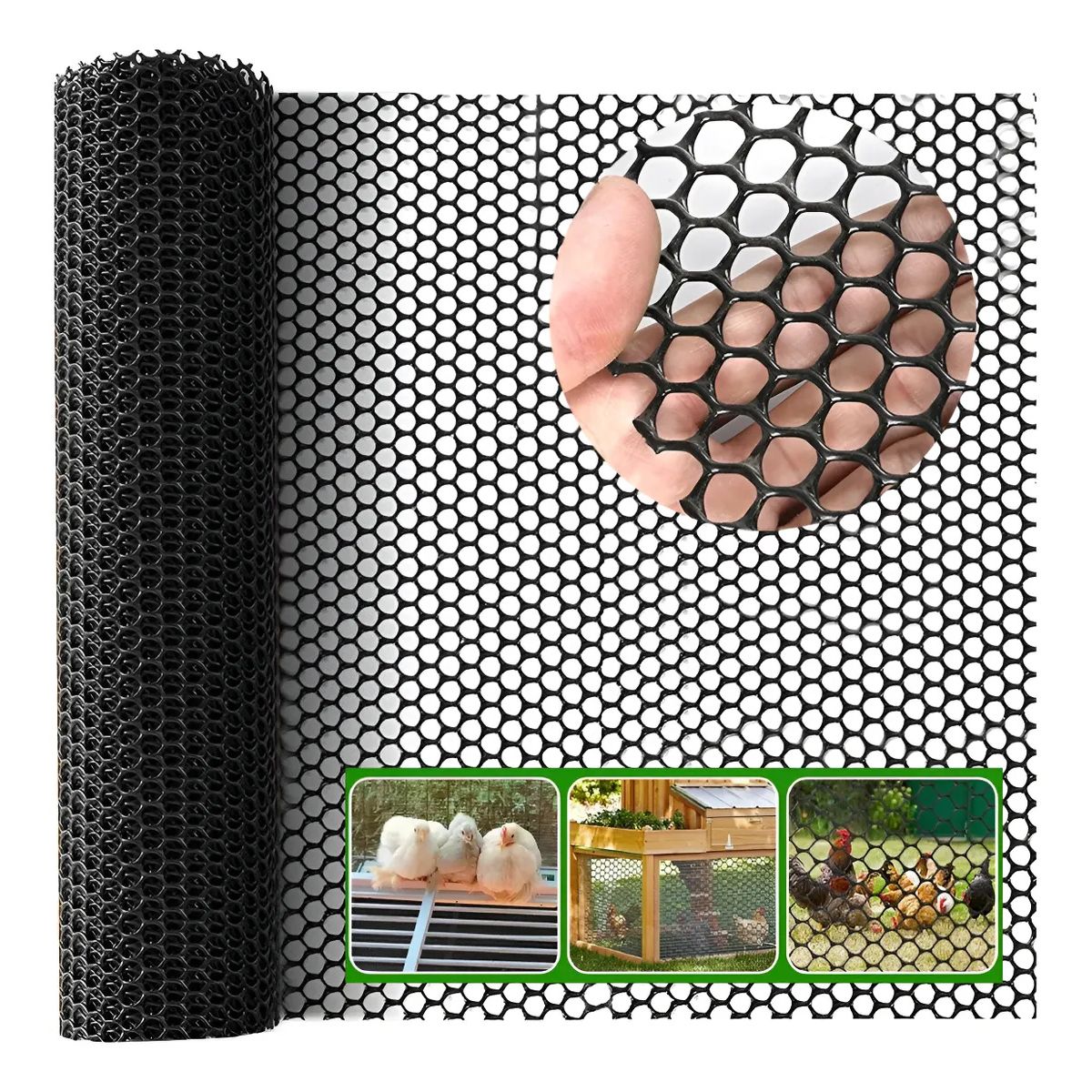 KUANGYE - Malla Alambre Seguridad Valla Plástico P Balcón Pollo 31cm X 100 Metros