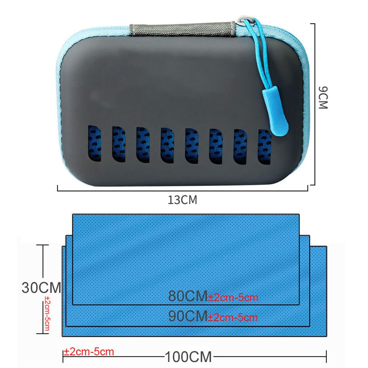 ATURE - Set De 3 Toallas Deportivas Microfibra Con Estuche De Viaje Azul