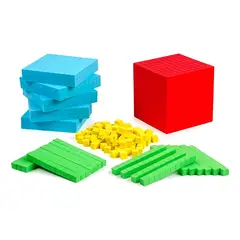 TOYUN TOYUN - Bloque Base 10 Conectable Multibase 121 Pcs Matematicas Azul