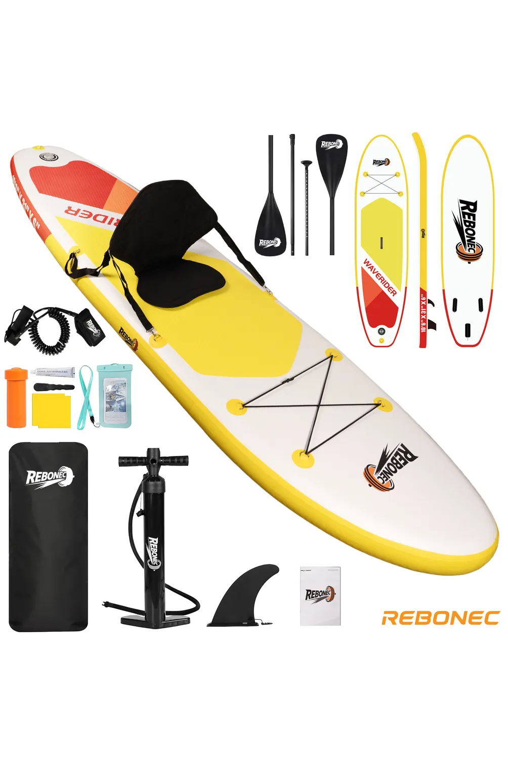 Set Tabla Stand Up Paddle Surf Inflable NÁVIA 320x81x15CM Rojo Con