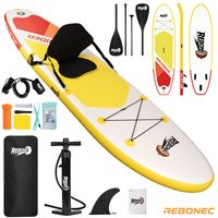 Set Tabla Stand Up Paddle Surf Inflable NÁVIA 320x81x15CM Rojo Con Amarillo