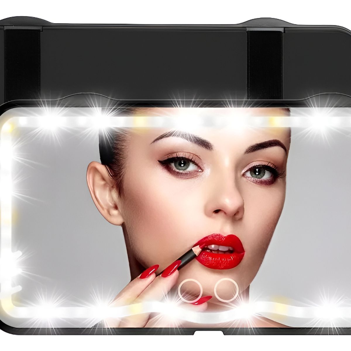 AUDOTO - Espejo De Maquillaje Con 3 Modos Luz Led De Visera De Coche