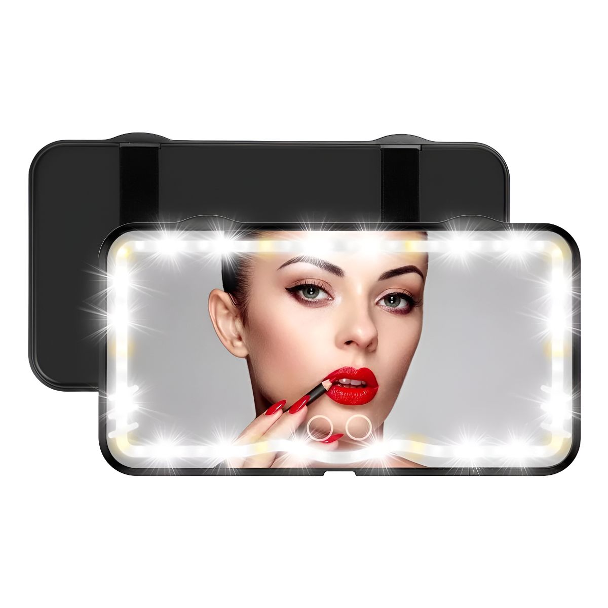 AUDOTO - Espejo De Maquillaje Con 3 Modos Luz Led De Visera De Coche