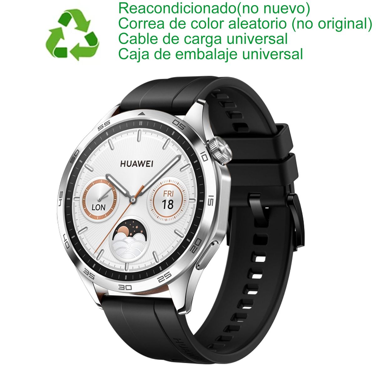 HUAWEI - Huawei GT 4 46mm Bluetooth Plata Reacondicionado(Semi Nuevo)
