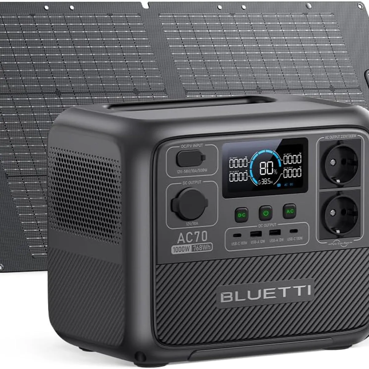 BLUETTI - BLUETTI Generador Solar Portátil 1000w768wh con 100W Panel Solar Estaçãoe Energia Para Acampar Viajes Corte de Energía