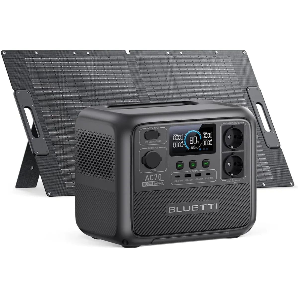 BLUETTI - BLUETTI Generador Solar Portátil 1000w768wh con 100W Panel Solar Estaçãoe Energia Para Acampar Viajes Corte de Energía
