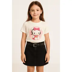 KIBOU - Falda Short Niña Algodón Negro