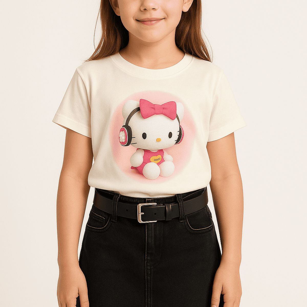 KIBOU - Falda Short Niña Algodón Negro Kibou