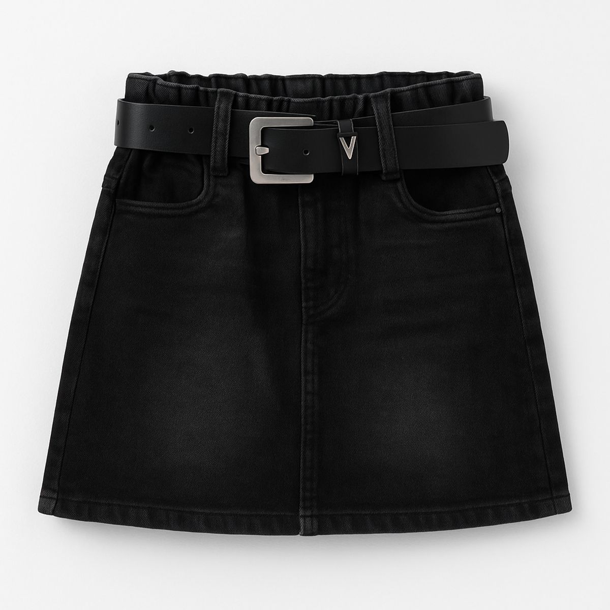 KIBOU - Falda Short Niña Algodón Negro Kibou