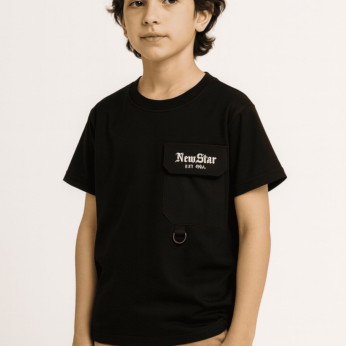 KIBOU - Polera Cargo New Star Bolsillo Estilo Streetwear